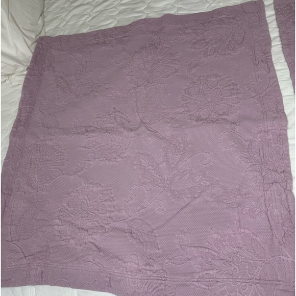 The Company Store Pair of Putnam Matelassé Cotton Euro Pillow Shams in Wisteria - Picture 9 of 13